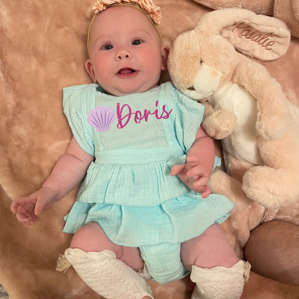Personalized Baby Girl Mermaid Birthday Ruffle Romper| BBCloth92