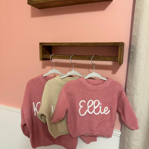 Personalized Hand Embroidered Kids Flower Sweater| Cloth18701
