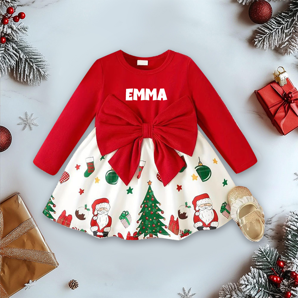 Personalized Baby Girl Christmas Dress| YESMC32
