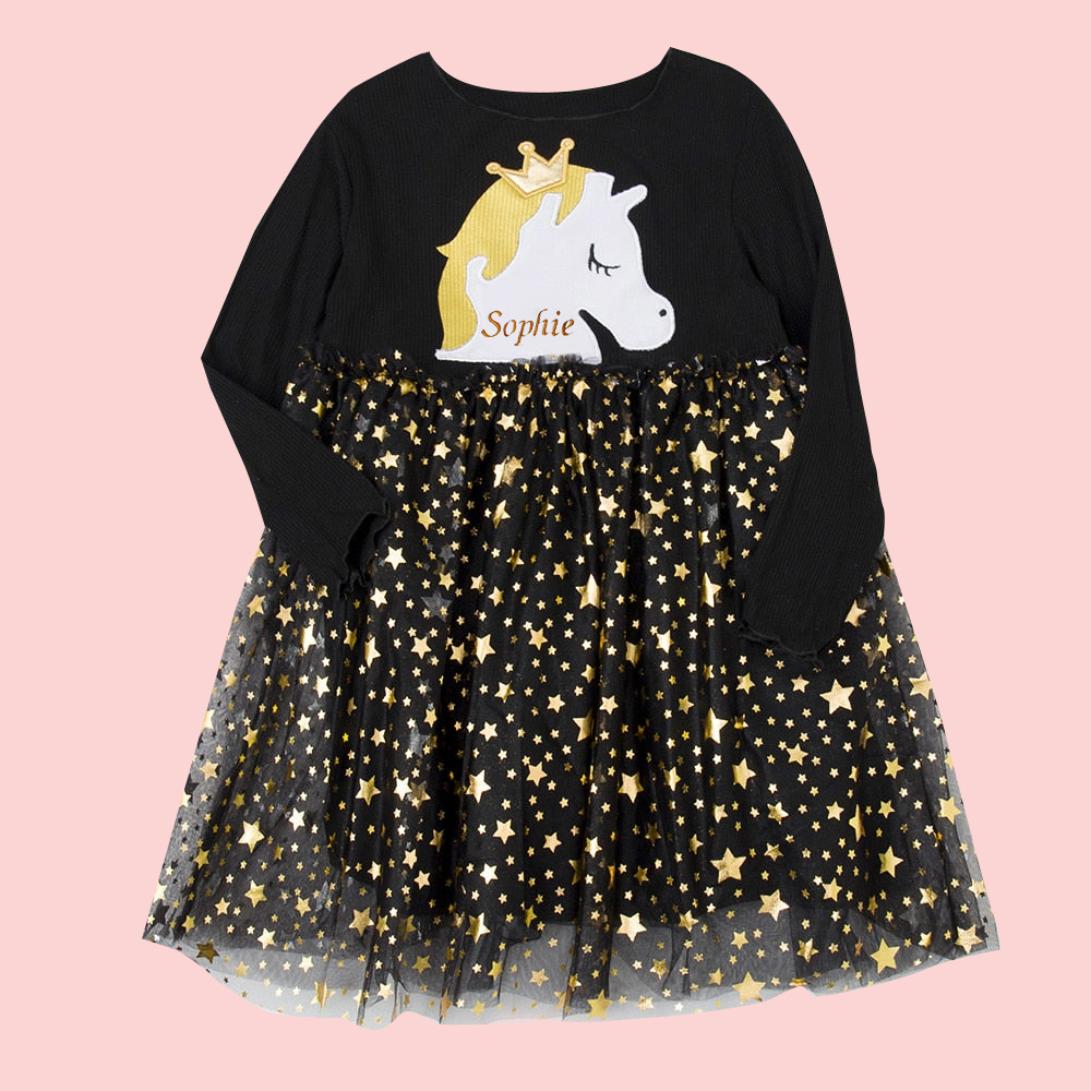 Personalized Girl Unicorn Birthday  Embroidered Tutu Dress| Dress42