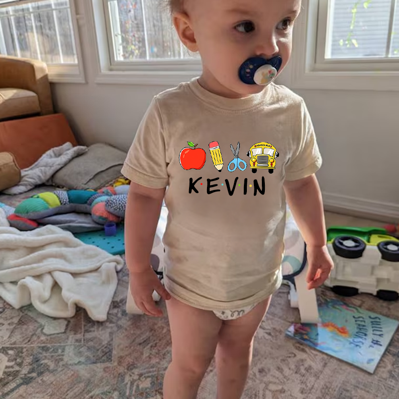Personalized Kids Back To School Name T-Shirt| Cloth1402