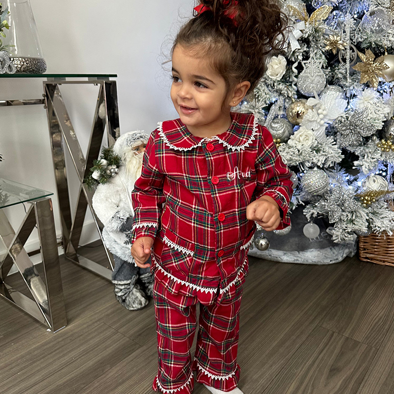 Personalized Kids Embroidered Name Christmas Pajamas| Cloth206