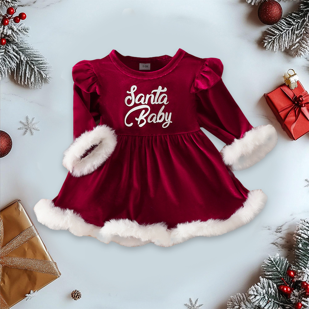 Personalized Santa Baby Outfit with Embroidered Party Hat|YESMC01