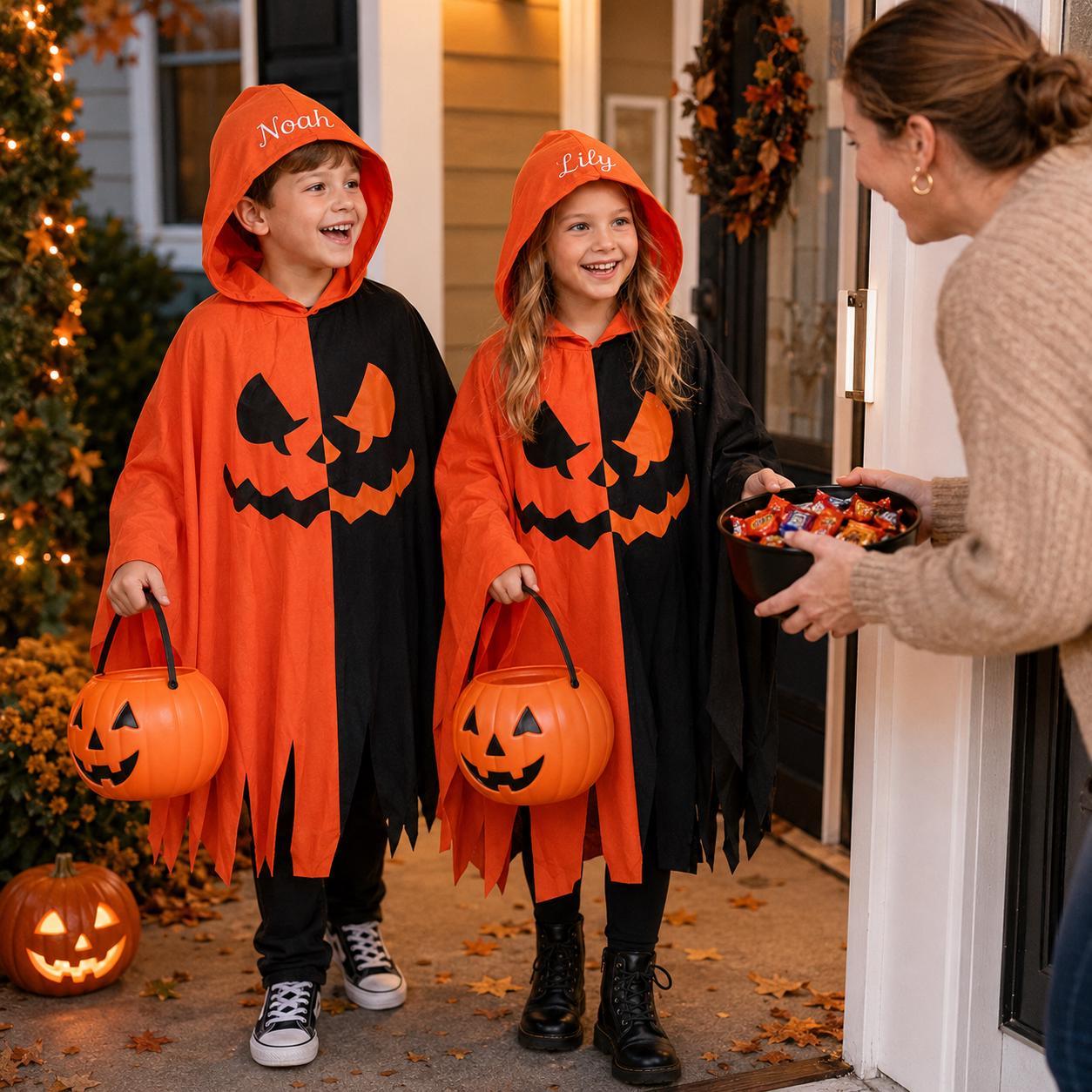 Personalized Children's Embroidered Halloween Hooded Cape| YESHalloween12