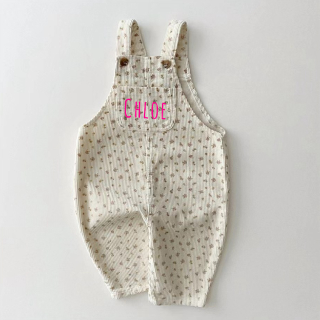 Personalized Kids Multicolor Cozy Overalls| Pants14