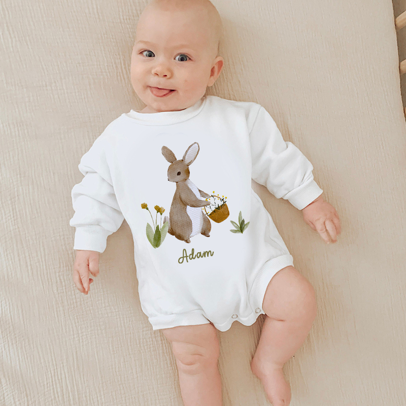 Personalized Baby's Easter Sweatshirt Romper| BBcloth8203