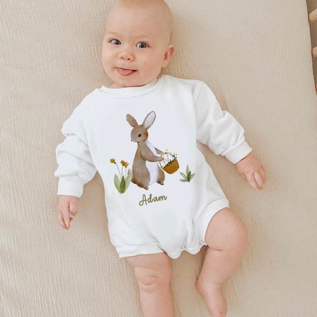 Personalized Baby's Easter Sweatshirt Romper| BBcloth8203
