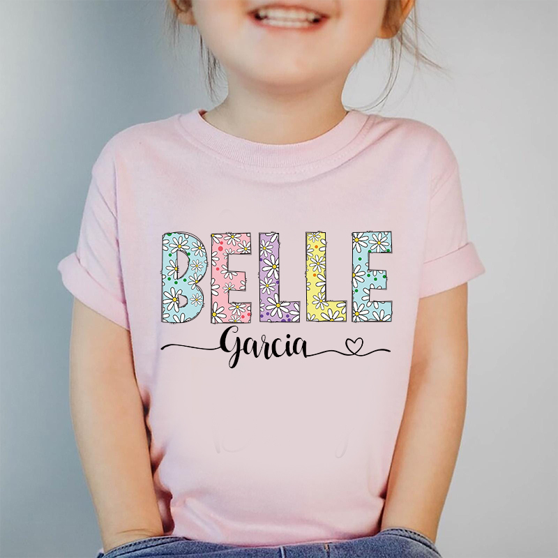 Personalized Girl Colorful Daisy Birthday T-Shirt| Cloth1474