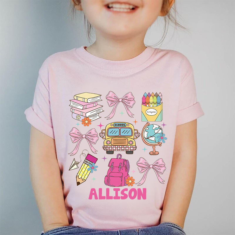 Personalized Girls Back To School Name T-Shirt| Cloth1481