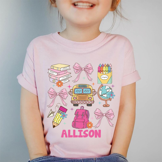 Personalized Girls Back To School Name T-Shirt| Cloth1481