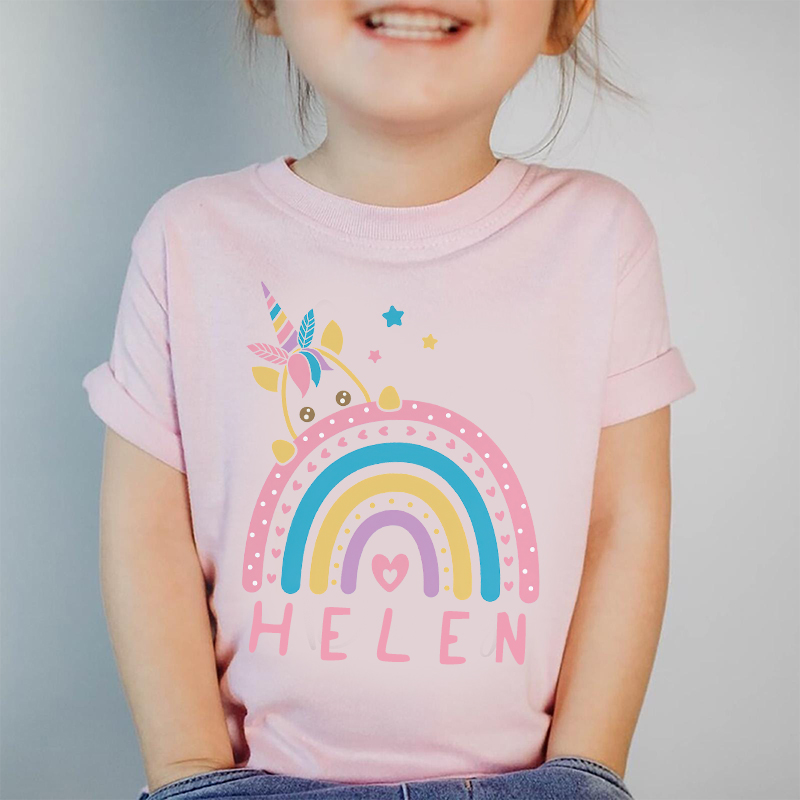 Personalized Girl Unicorn Birthday Party T-Shirt| Cloth1434