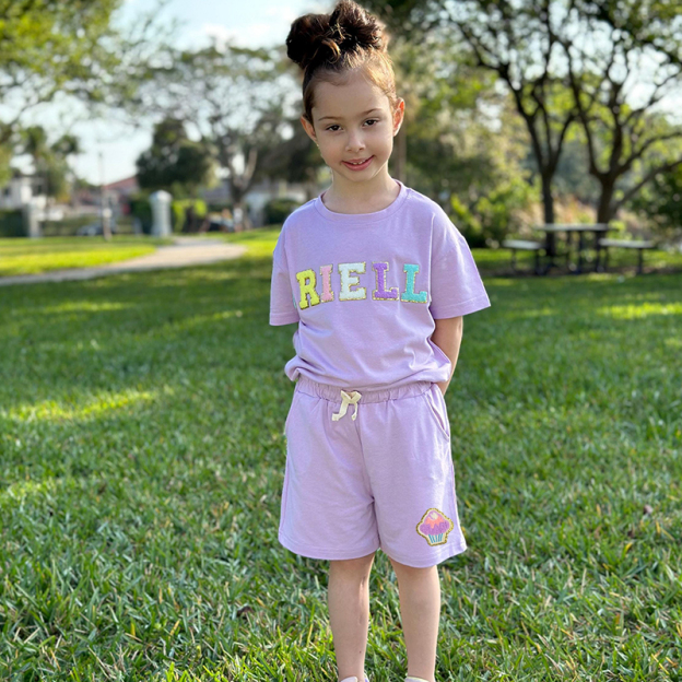 Personalized Kid Summer Hand Patch Toddler Set |Cloth218