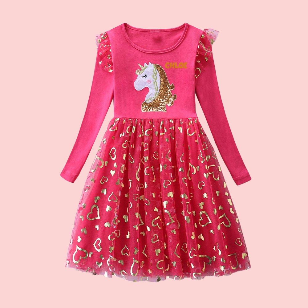 Personalized Girl Unicorn Birthday Dress| Dress09