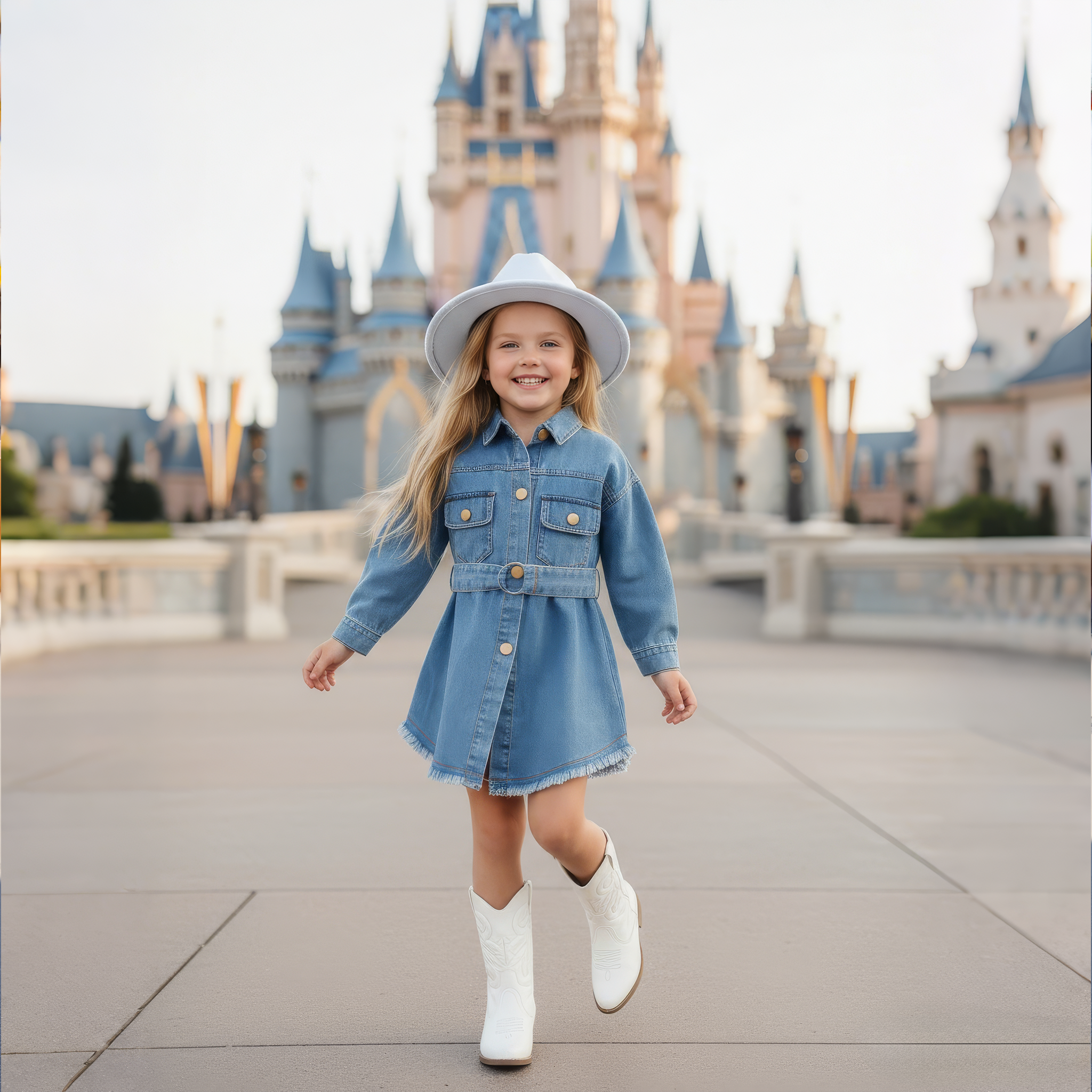 Personalized Girl Retro Denim Dress| Cloth266