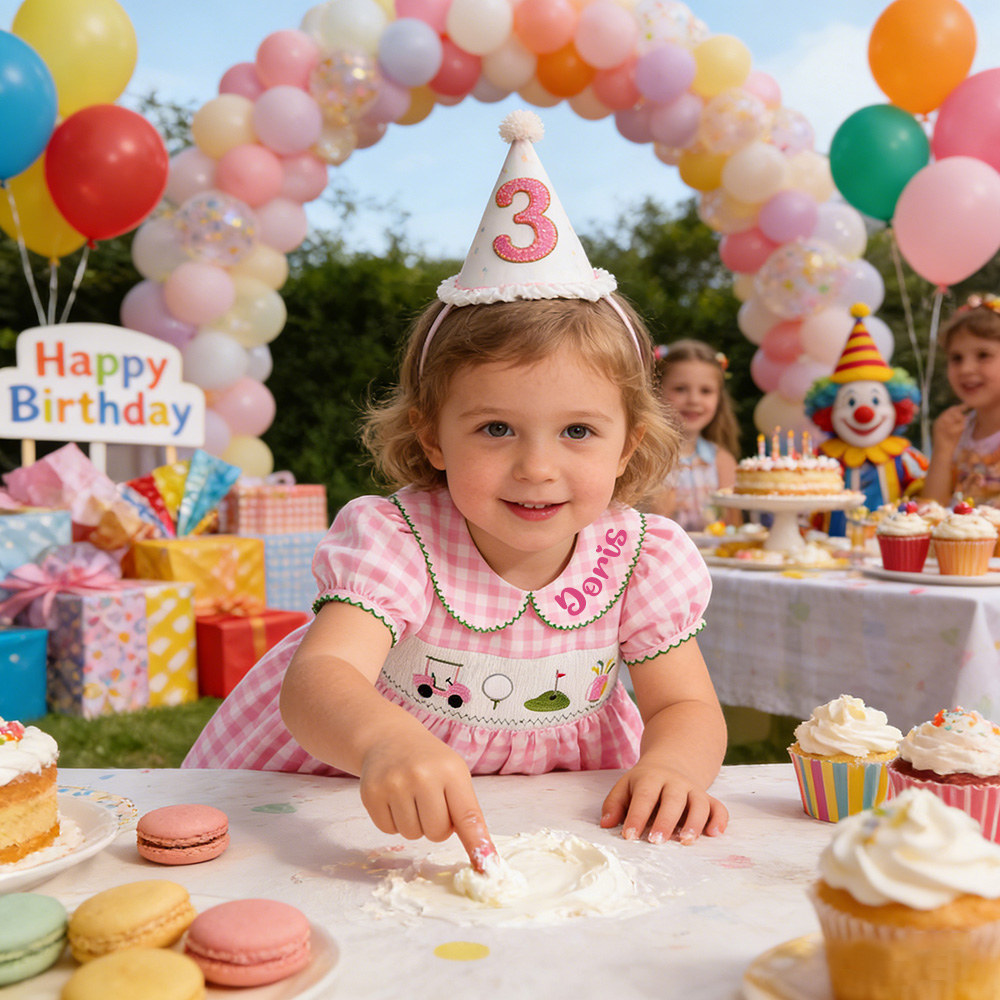 Personalized Girl Birthday Pink Golf Dress| Dress64