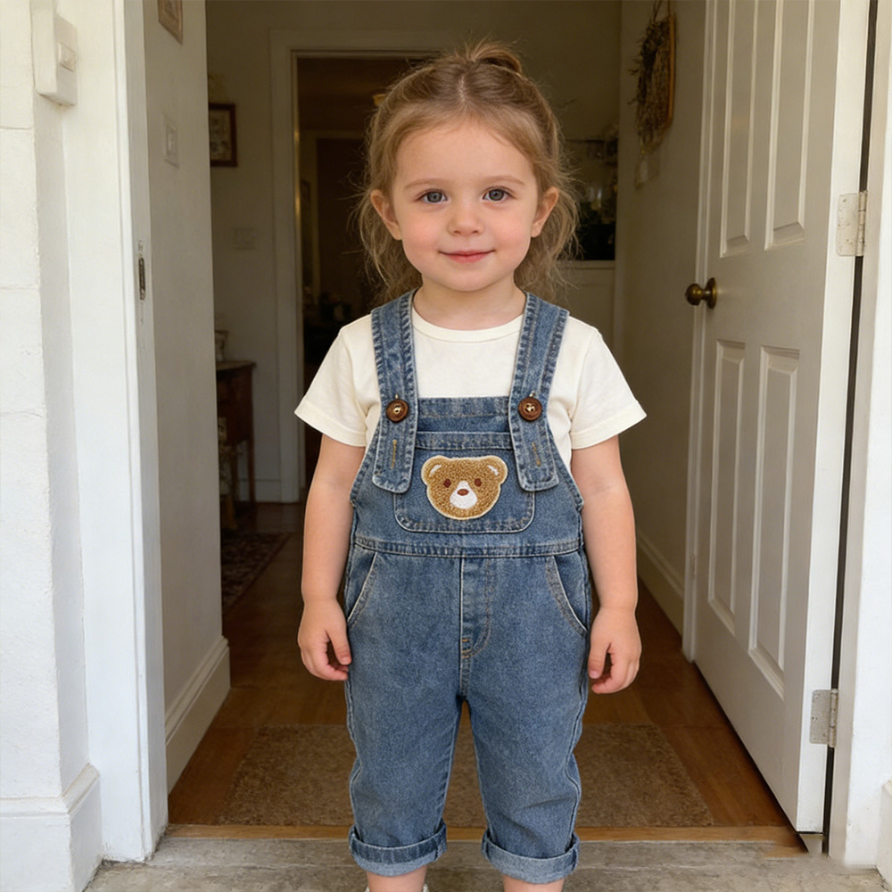  Kids Bear Denim Overalls| Pants43