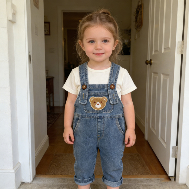  Kids Bear Denim Overalls| Pants43