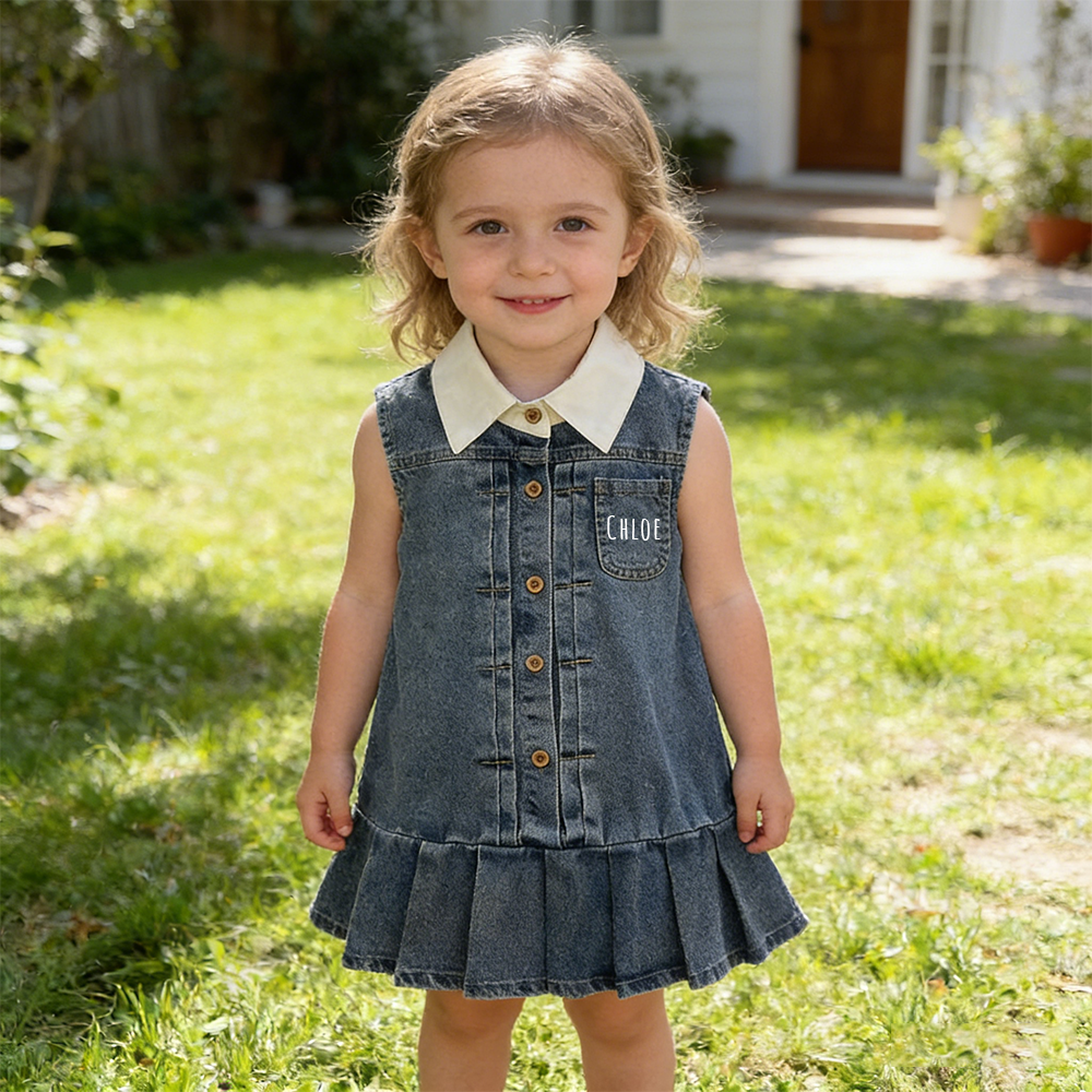 Personalized Girl Summer Denim Vest Dress| Dress69