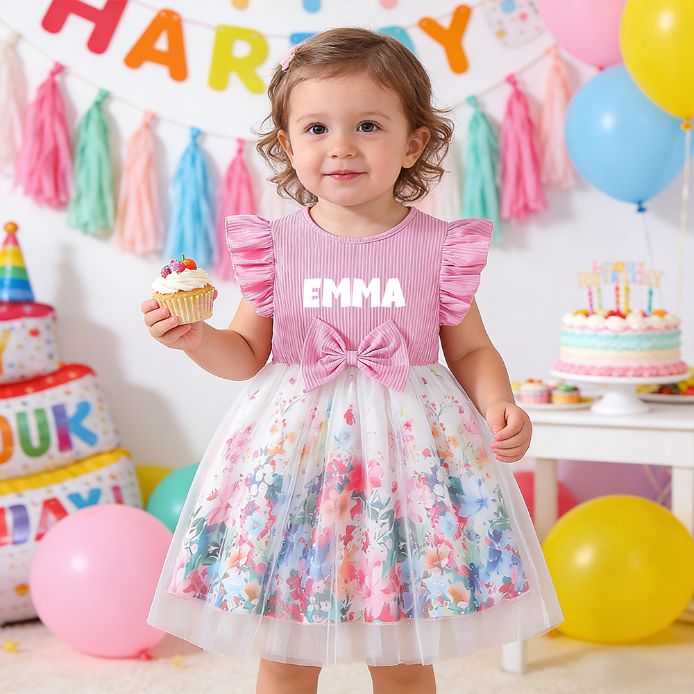 Personalized Girl Summer Flower Tutu Dress| Dress78