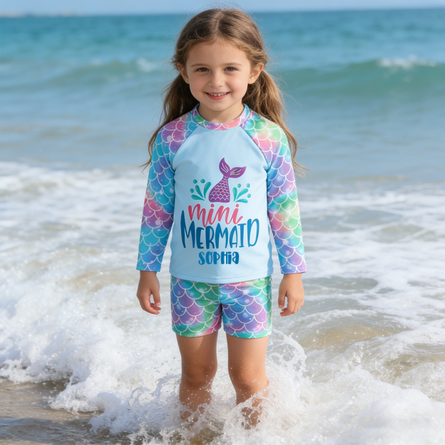 Personalized Girl Mini Mermaid Two-Piece Swimsuit| Swimsuit06