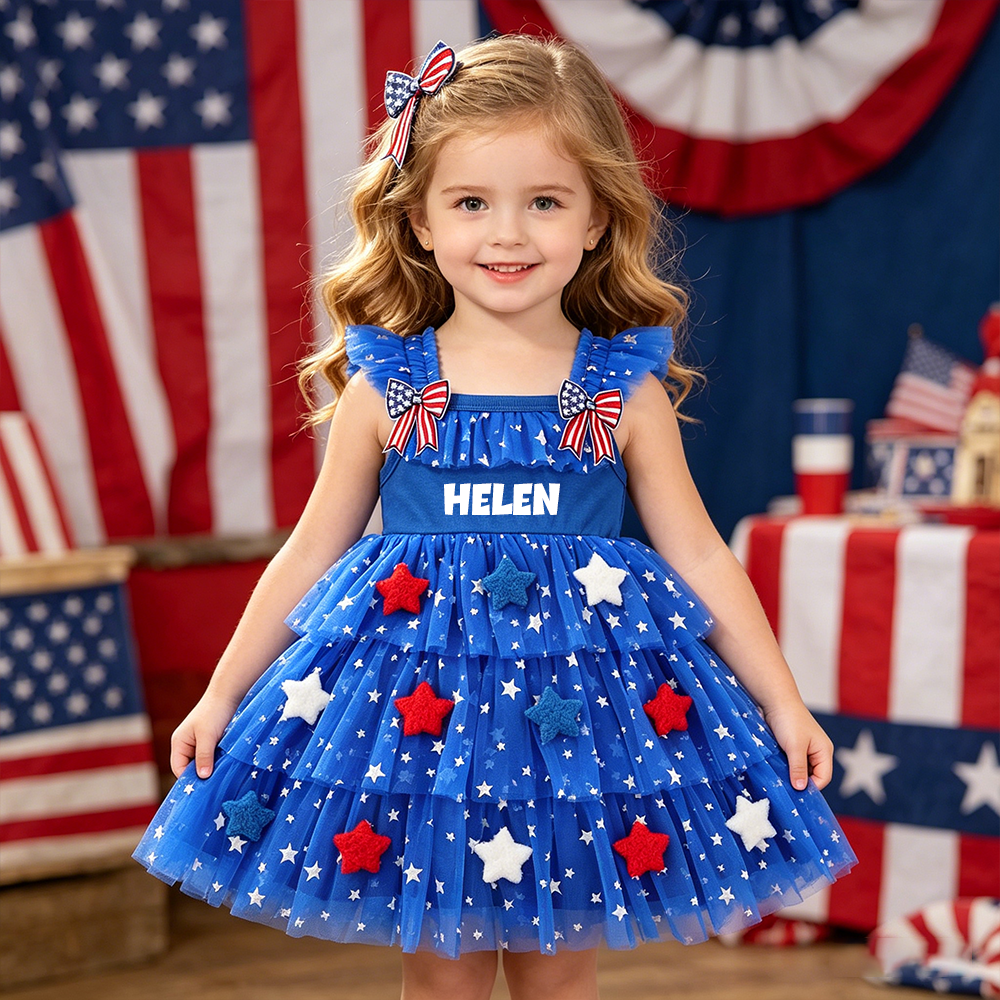 Personalized 4th of July Star Tulle Tutu Dress| Dress101