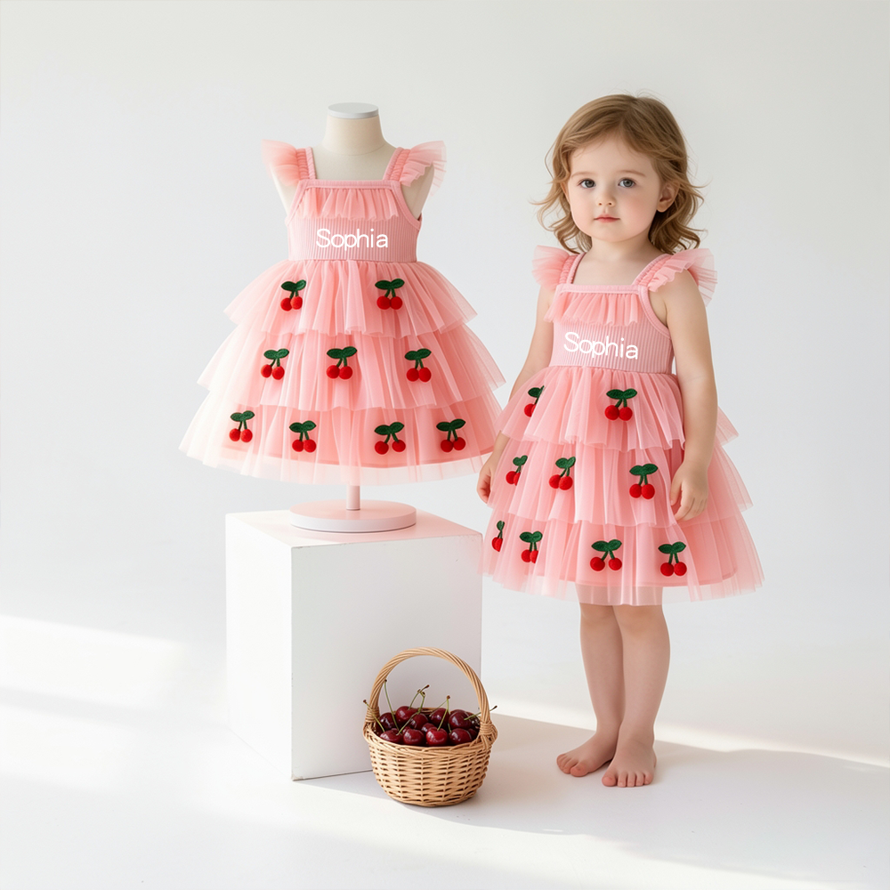 Personalized Girl Cherry Summer Tutu Dress| Dress102