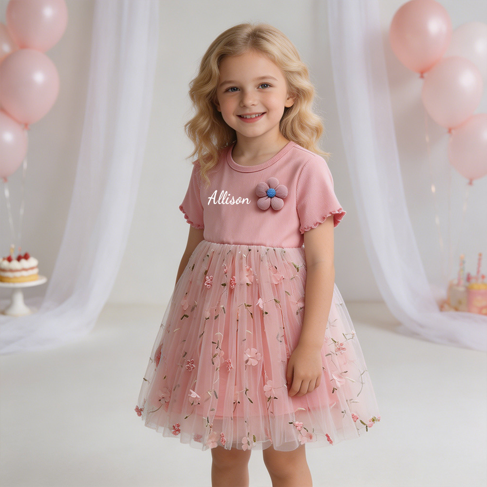 Personalized Girl Floral Summer Dress| Dress105