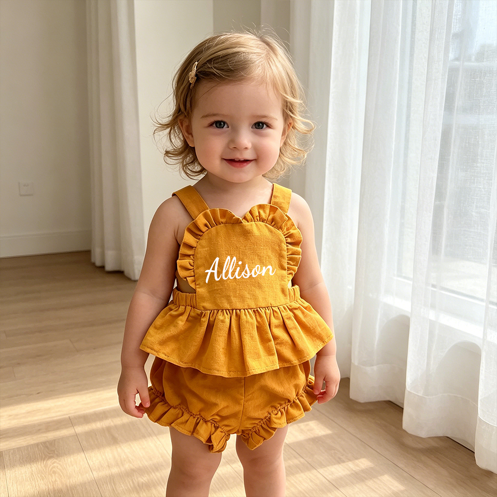 Personalized Baby Girl Summer  Two Piece Set| BBcloth140
