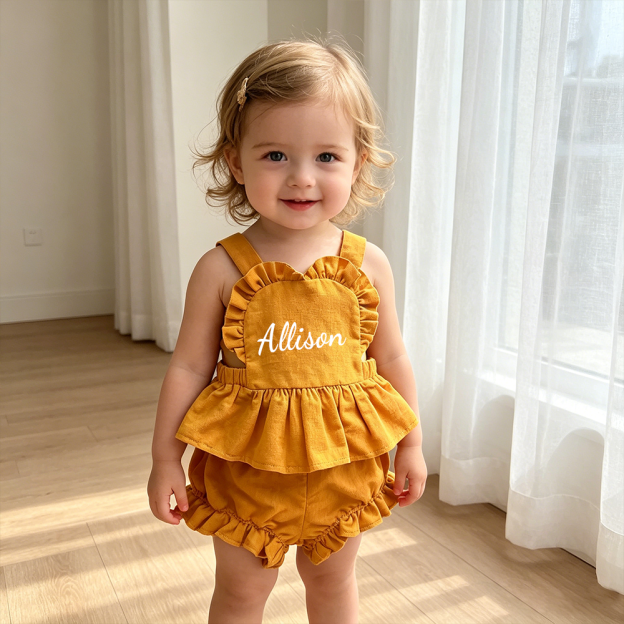Personalized Baby Girl Summer  Two Piece Set| BBcloth140