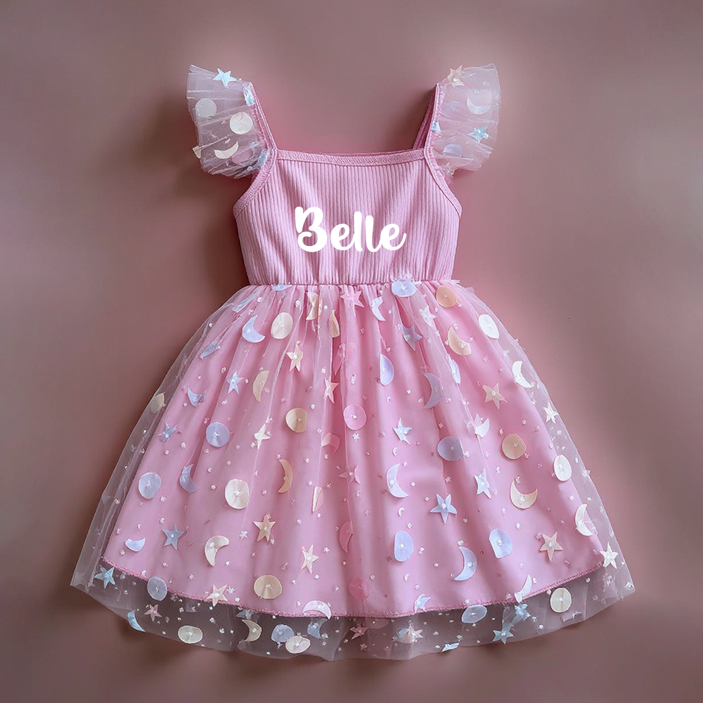 Personalized Girl Pink Sparkle Tutu Dress| Dress110
