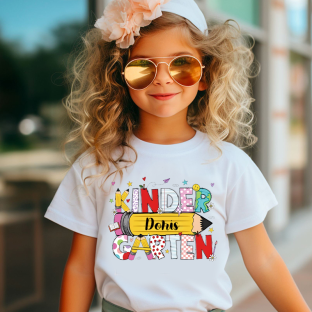 Personalized Girls Back To School Name T-Shirt| Cloth1488