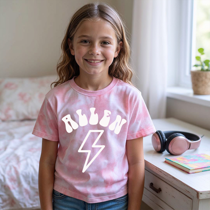 Personalized Kid Tie Dye Short Sleeve Tee| Cloth28402