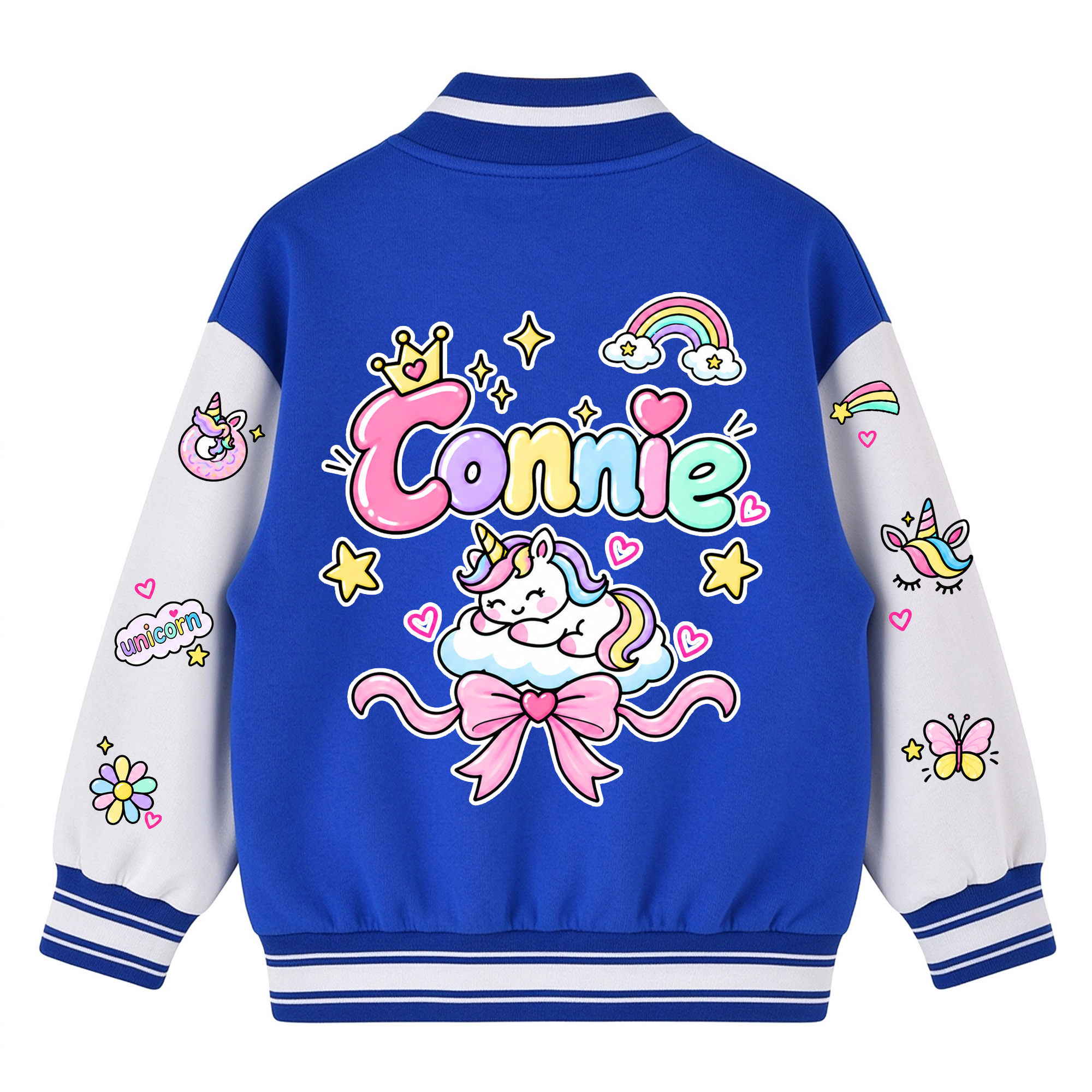Personalized Kids Unicorn Varsity Jacket | Cloth290