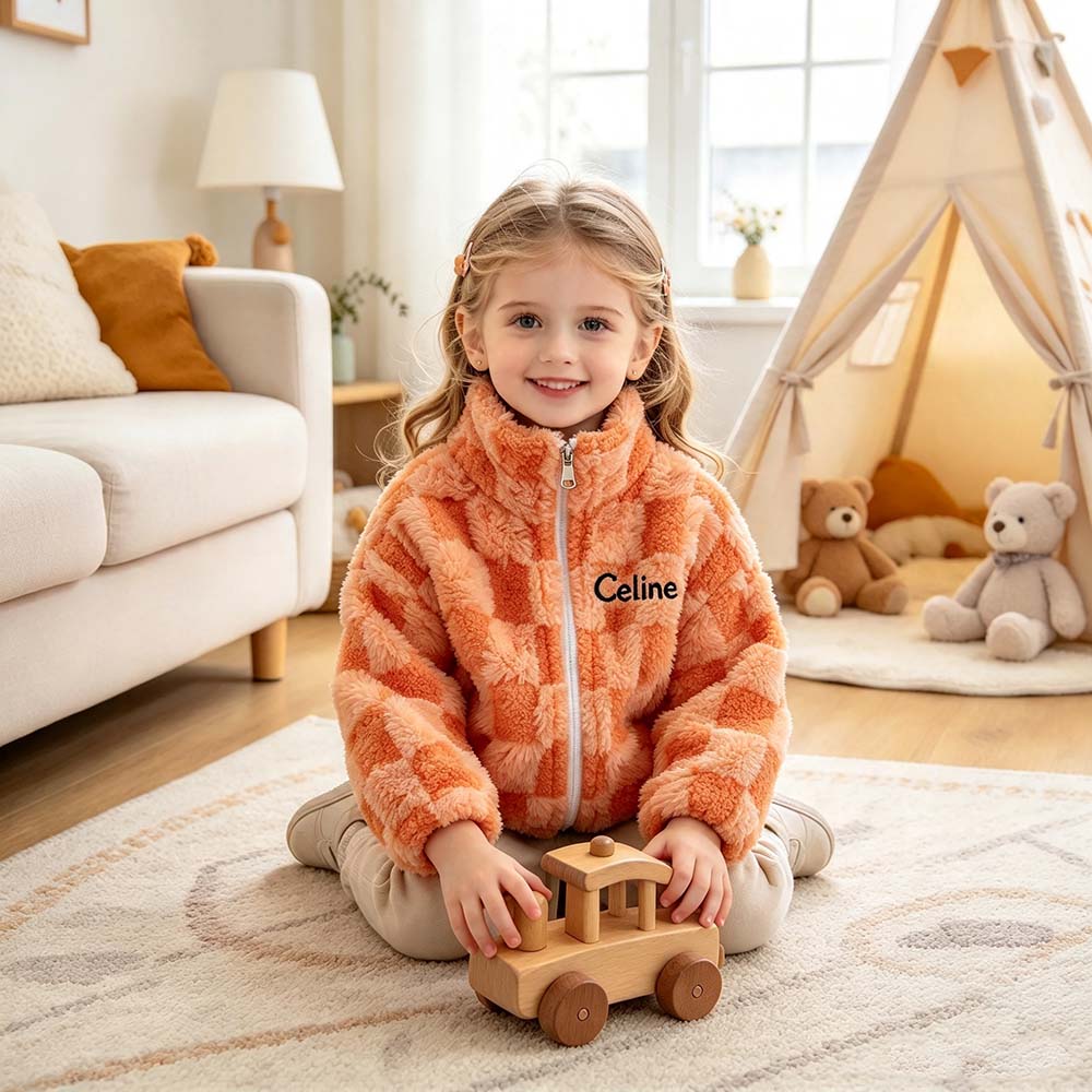 Personalized Embroidered Kids Fleece-Lined & Thickened Winter Jacket | Cloth295
