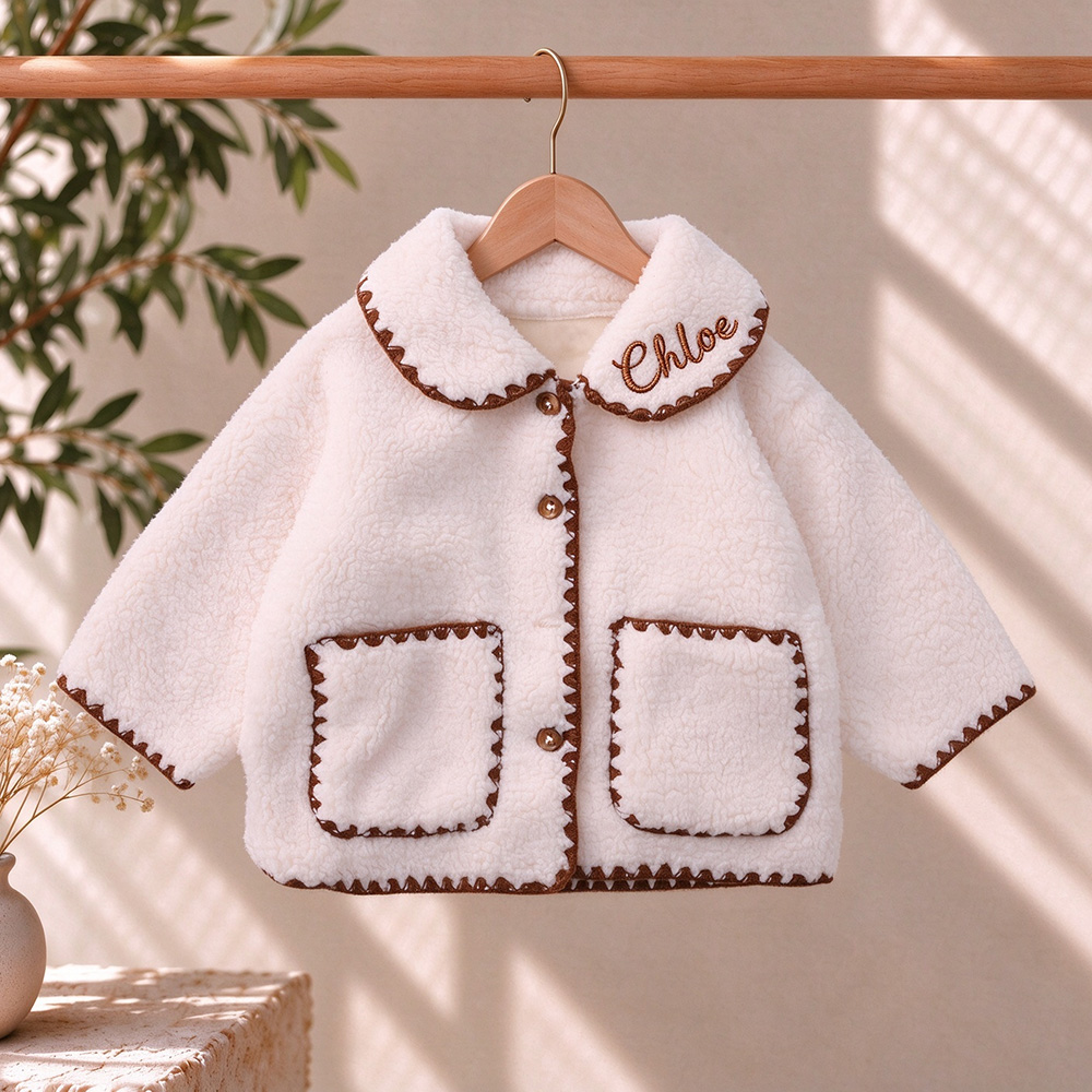 Personalized Embroidered Girls Sweet Teddy Fleece Coat | Cloth300