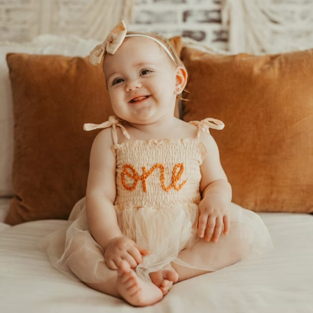Personalized Baby Tutu Embroidered One Birthday Romper| BBCloth41