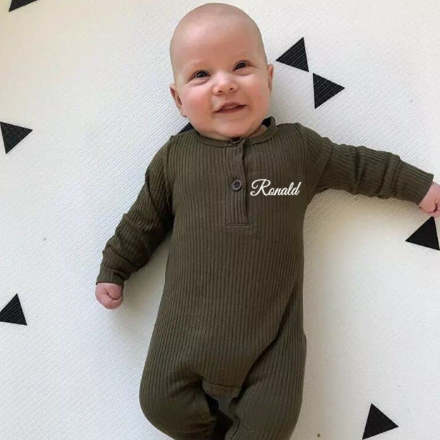 Personalized Baby Solid Color Cozy Onesie| BBcloth69