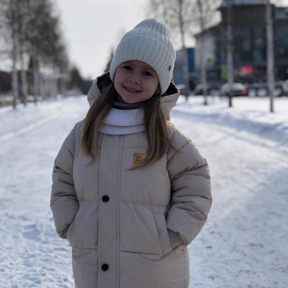 Personalized Kid Leather Patch Winter Thickened Warm Jacket| Cloth211