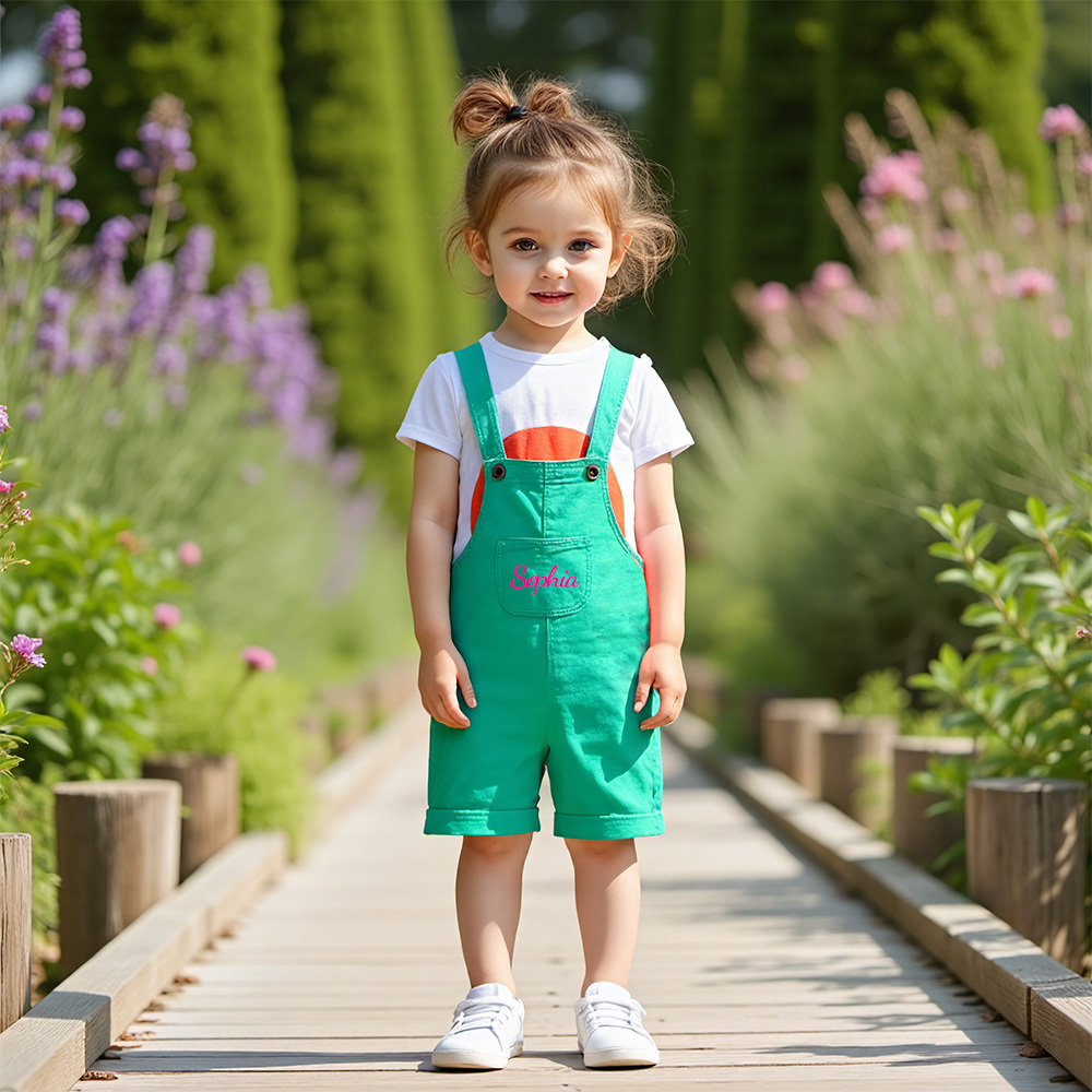Personalized Kids Multicolor Cozy Overalls| Pants18