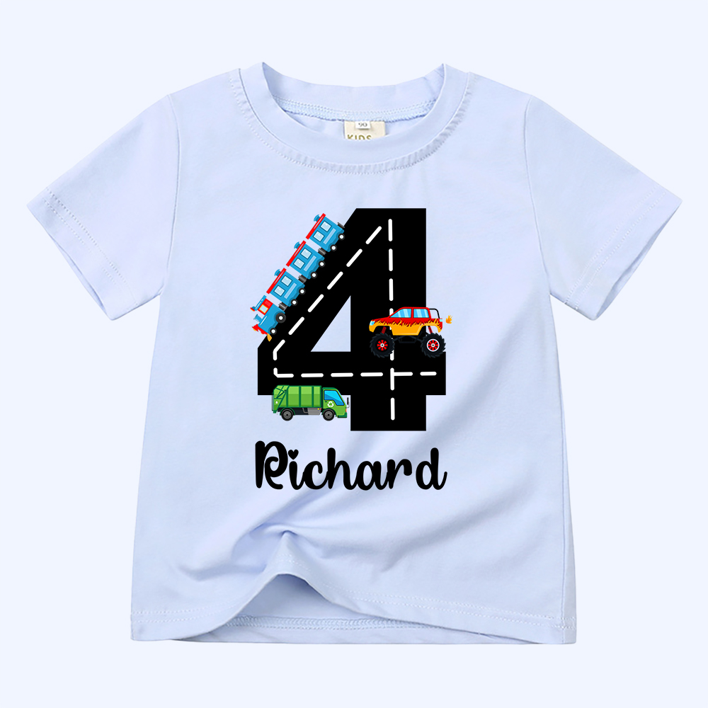 Personalized Kid Transportation Vehicle Party Birthday T-Shirt | inTee14