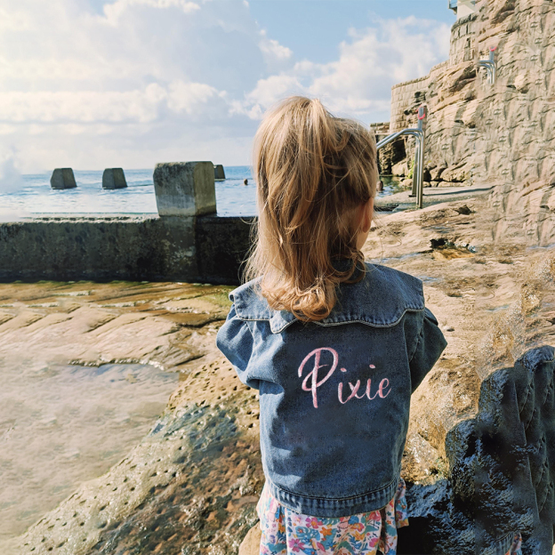 Personalized Girl Embroidered Denim Jacket| Cloth226
