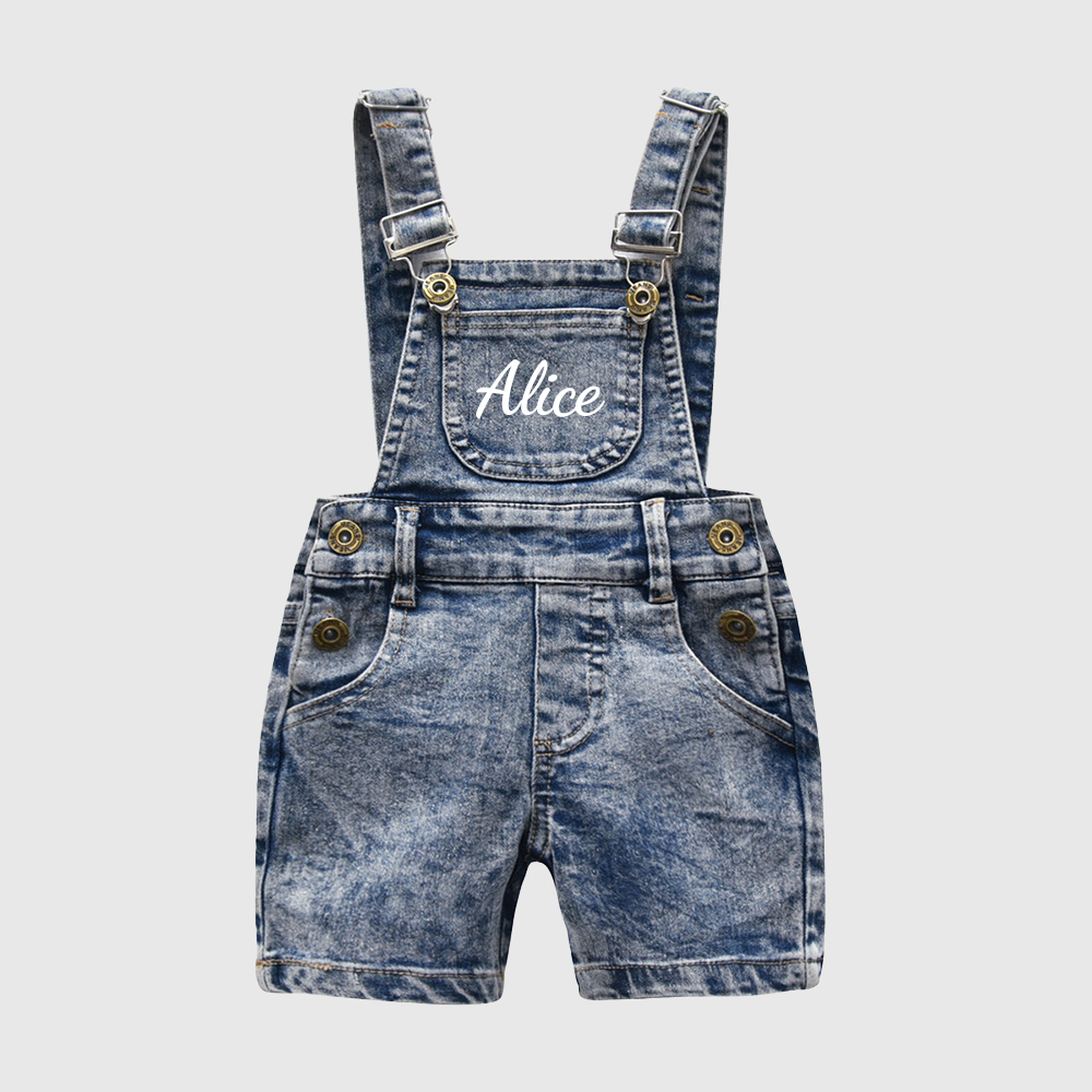 Personalized Baby Toddler Denim Overalls| Pants04