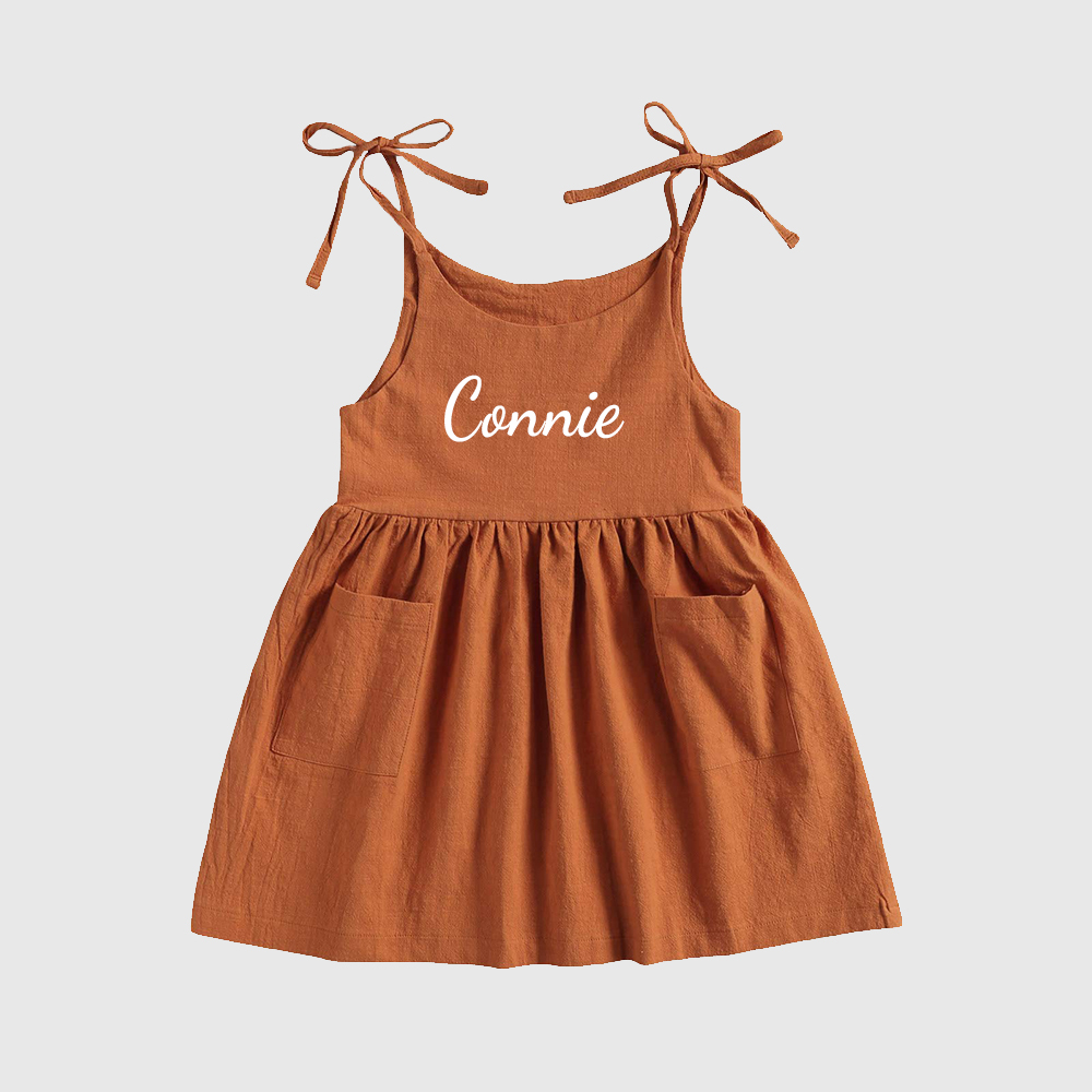Personalized Girls Name Spaghetti Strap Dress| Dress17