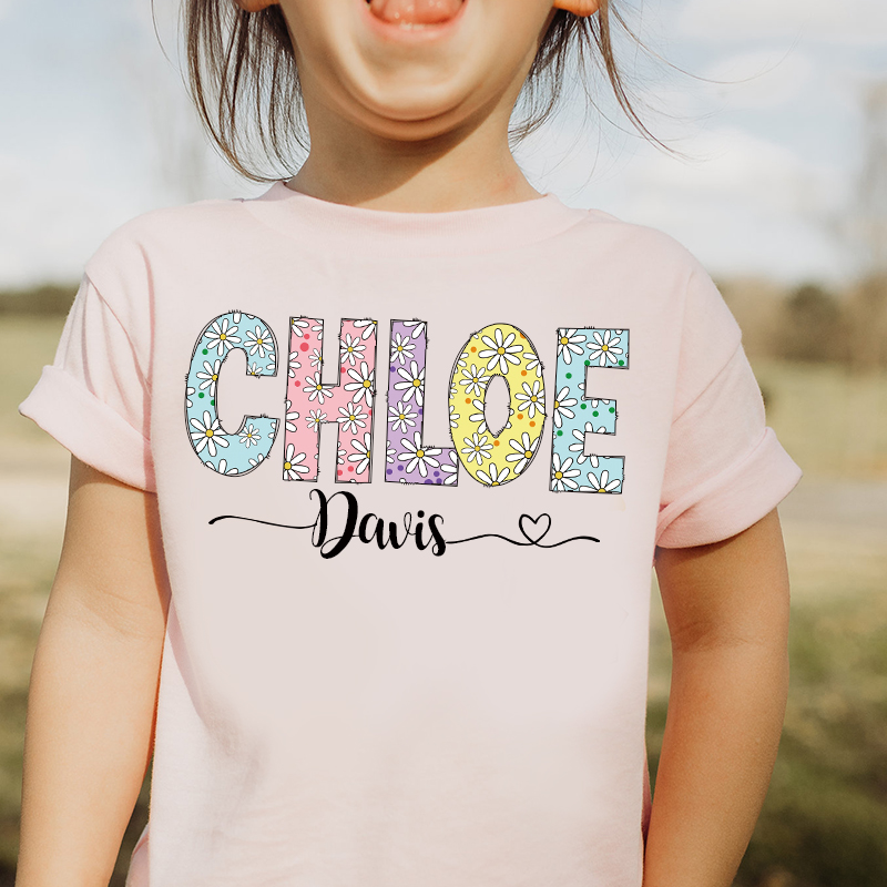 Personalized Girl Colorful Daisy Birthday T-Shirt| Cloth1474