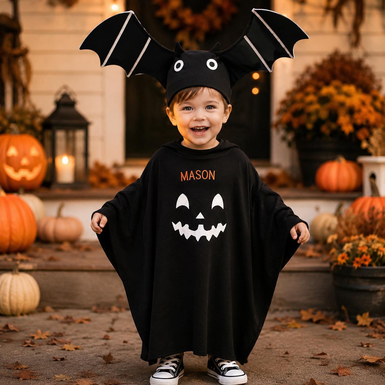 Personalized Kids Embroidered Gift Black Cape with Prop Accessories| YESHalloween20