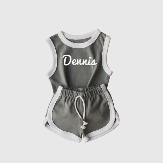 Personalized Kids Puff Name Toddler shorts Set| Cloth225