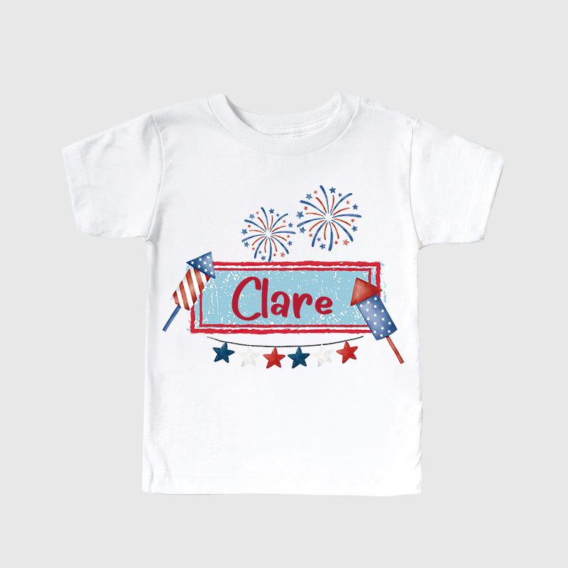 Personalized Kid 4th Of July Firework Independence T-Shirt| Cloth1452