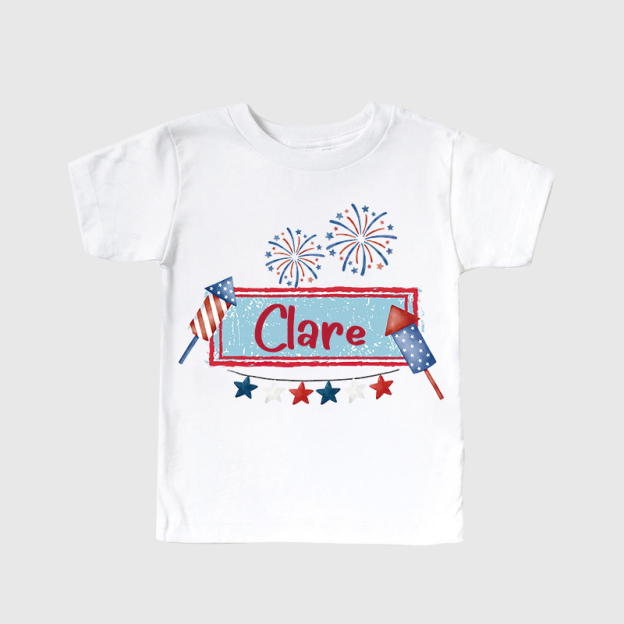 Personalized Kid 4th Of July Firework Independence T-Shirt| Cloth1452