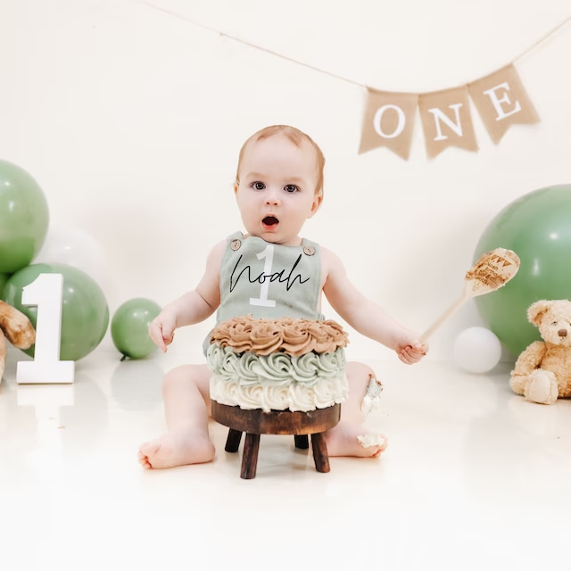 Personalized Baby unisex overalls suspenders Romper| BBcloth07