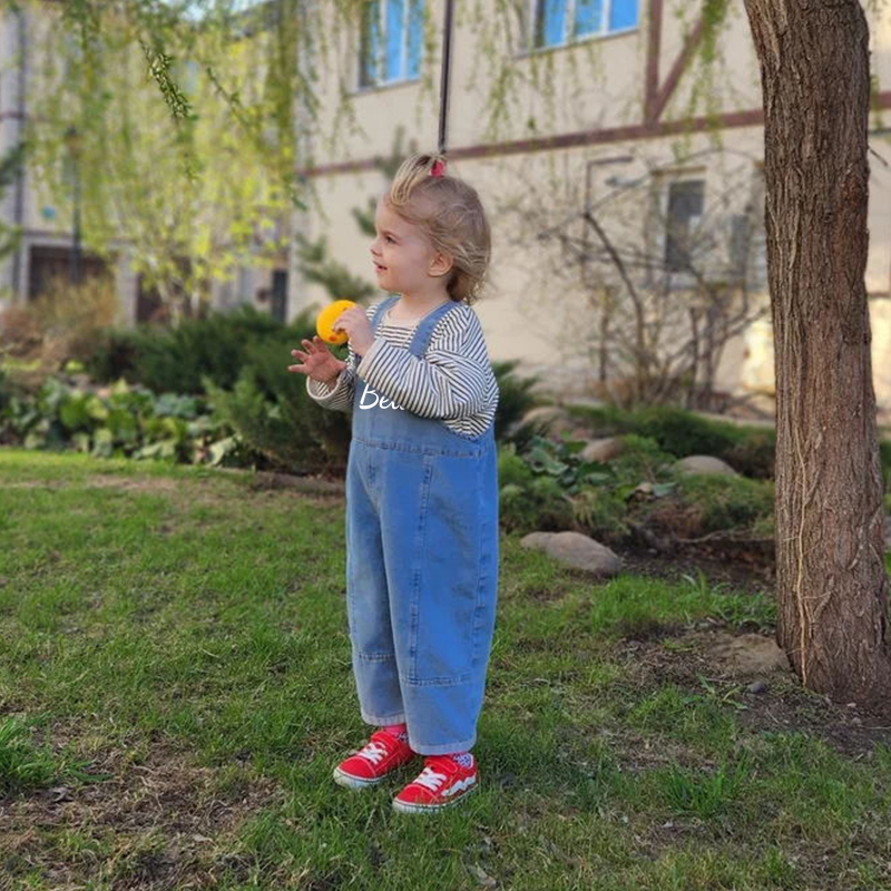 Personalized Kids Oversized Denim Loose Overalls| Pants07